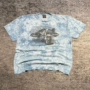 Vintage Harley Davidson T Shirt Mens XL Blue 2004 Biker Double‎ Sided Graphic